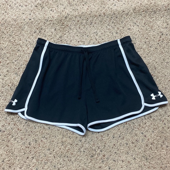 Under Armour Pants - Under Armour black/white womens athletic shorts